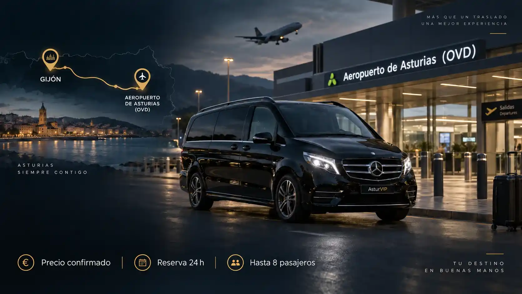 Taxi de Gijón al Aeropuerto de Asturias - AsturVIP